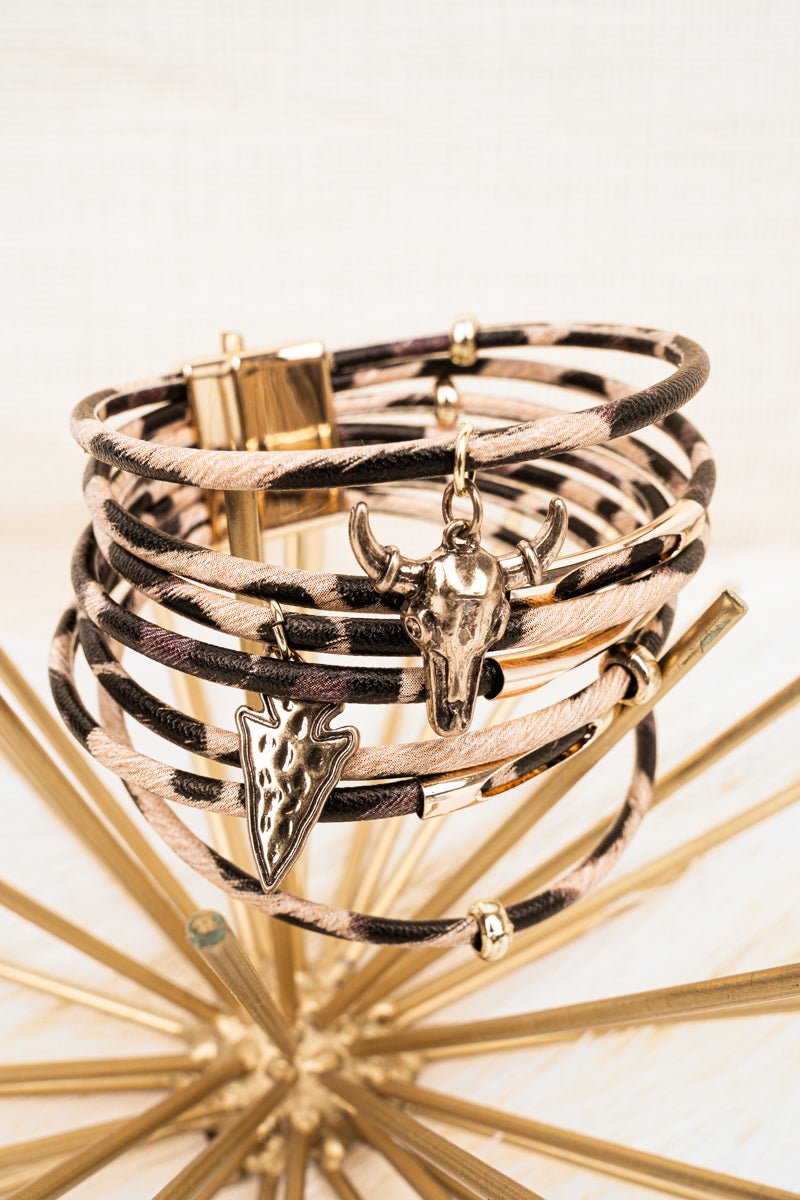 Crystal Avenue Stampede Springs Leopard Multi - Strand Magnetic Bracelet - Wholesale Accessory Market