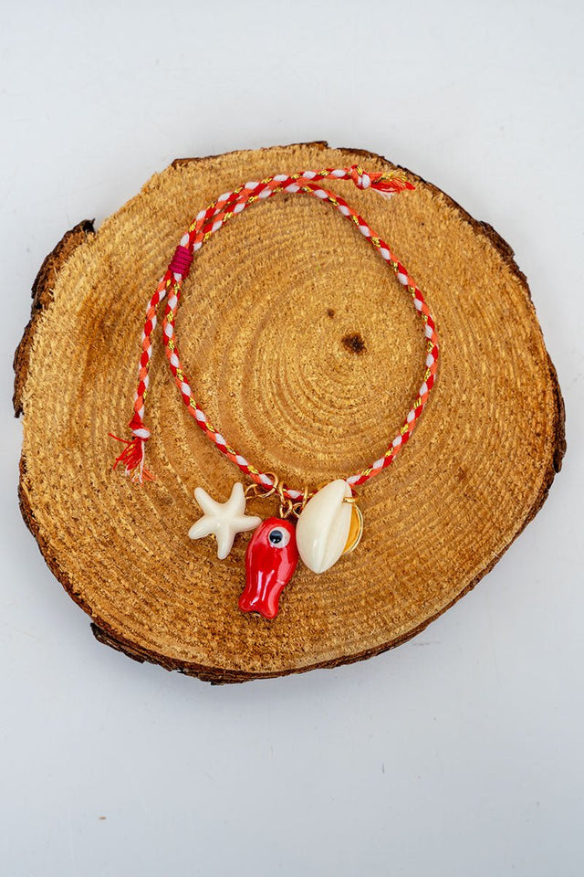 Crystal Avenue Red Coastal Icons Cord Bracelet - Wholesale Accessory Market