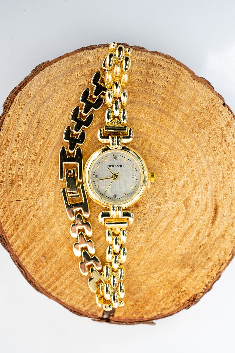 Crystal Avenue Polished Hour Goldtone Watch - Wholesale Accessory Market