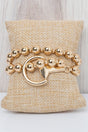 Crystal Avenue Threaded Tack Goldtone Beaded Wrap Bracelet - Wholesale Accessory Market