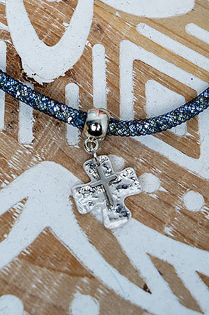 Crystal Avenue Smoke Crystal Crossfire Silvertone Necklace - Wholesale Accessory Market