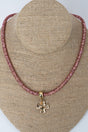 Crystal Avenue Light Rose Crystal Crossfire Goldtone Necklace - Wholesale Accessory Market
