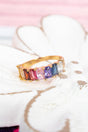 Crystal Avenue Emmeline Rainbow Crystal Goldtone Ring - Wholesale Accessory Market
