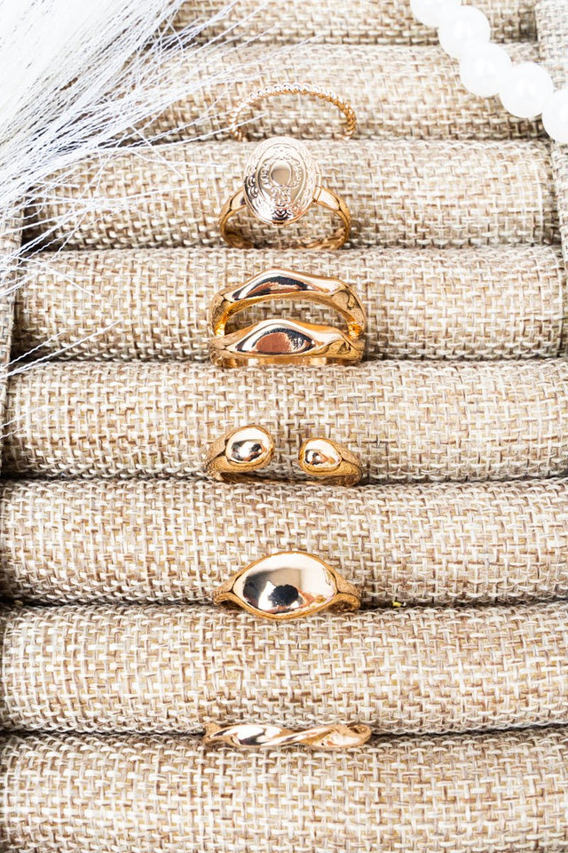 Crystal Avenue Close to Me Goldtone 6 Ring Set - Wholesale Accessory Market