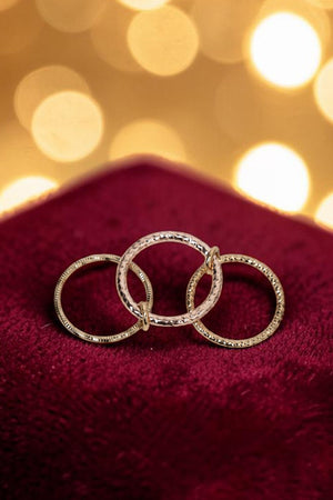 Crystal Avenue Endless Link Two - Tone Ring Trio - Wholesale Accessory Market