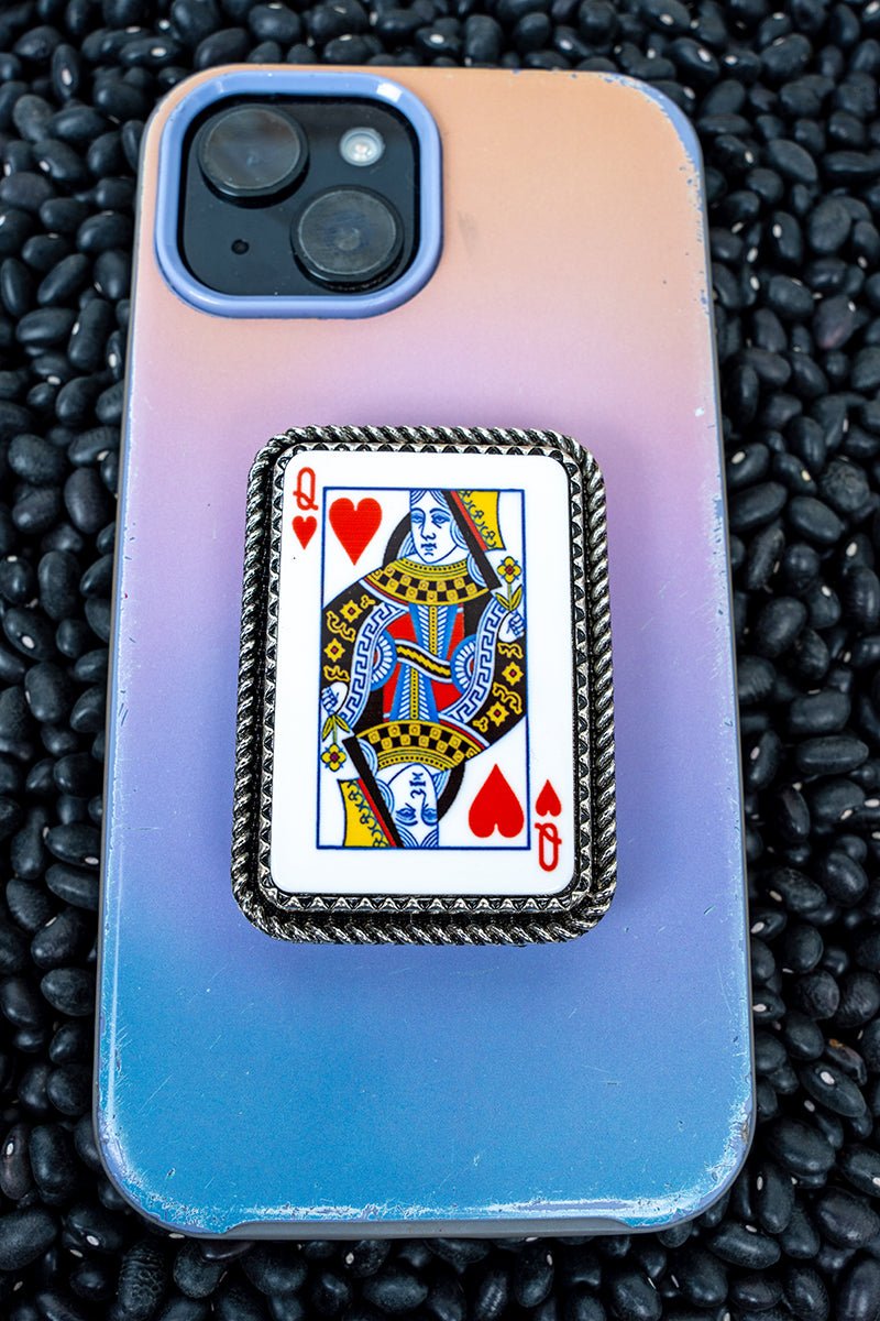 TIPI Queen Of Hearts Silvertone Phone Grip - Wholesale Accessory Market