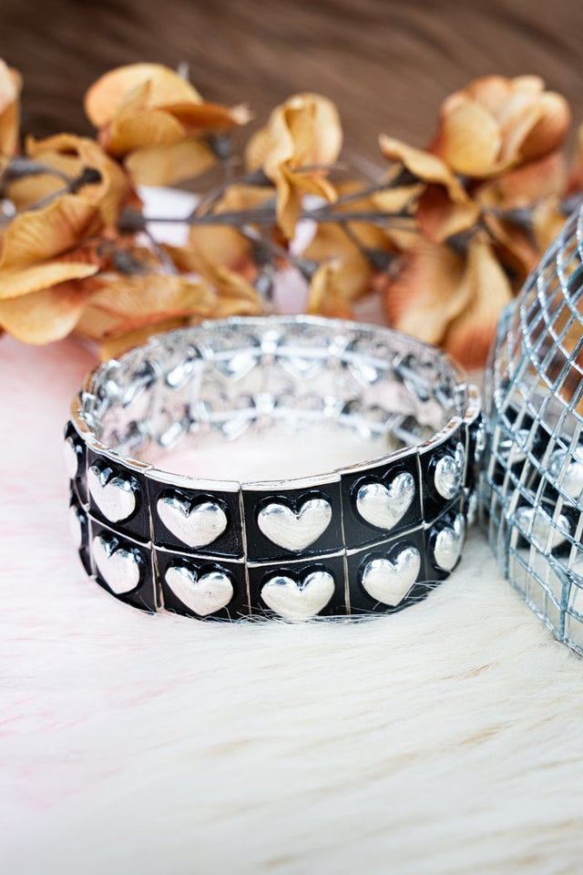 TIPI Petra Heart Silvertone Stretch Bracelet - Wholesale Accessory Market