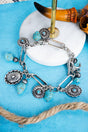 TIPI Turquoise Tessie Trail Silvertone Toggle Bracelet - Wholesale Accessory Market