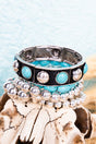 TIPI Turquoise Thunder Mesa Silvertone Bracelet Set - Wholesale Accessory Market