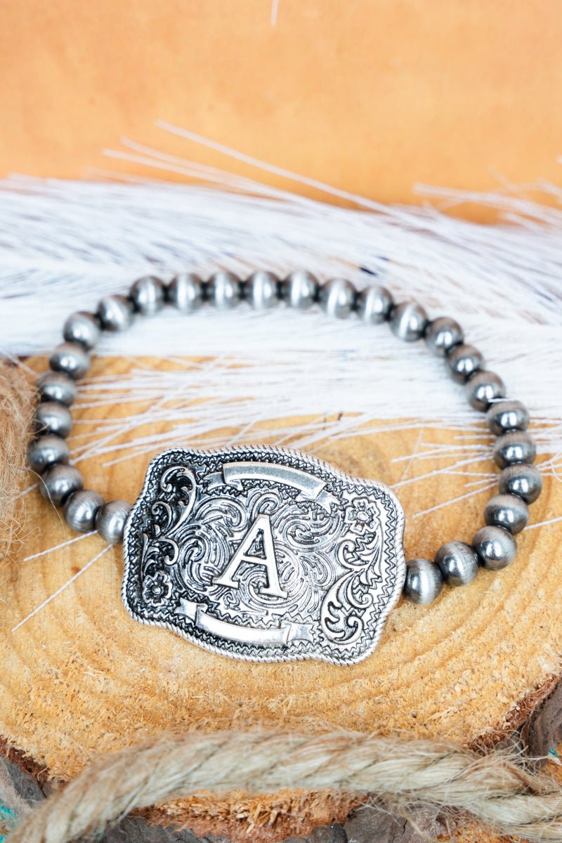 TIPI Branded Buckle 'A' Silver Pearl Bracelet - Wholesale Accessory Market