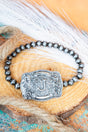 TIPI Branded Buckle 'J' Silver Pearl Bracelet - Wholesale Accessory Market