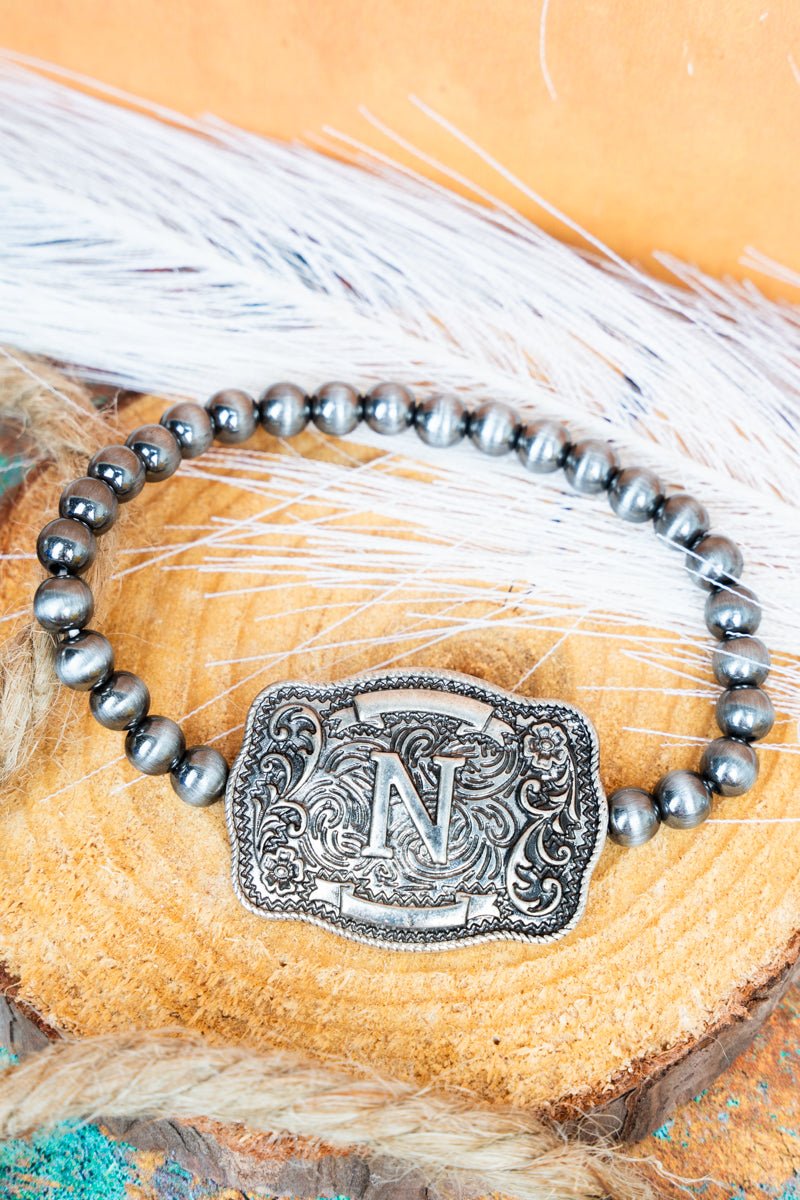 TIPI Branded Buckle 'N' Silver Pearl Bracelet - Wholesale Accessory Market