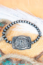 TIPI Branded Buckle 'R' Silver Pearl Bracelet - Wholesale Accessory Market