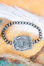 TIPI Branded Buckle 'T' Silver Pearl Bracelet - Wholesale Accessory Market
