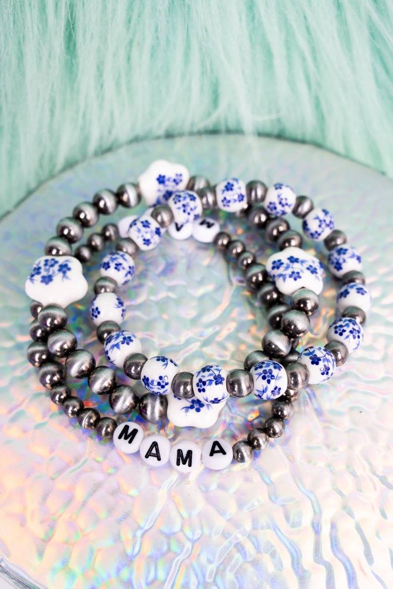 TIPI Mama’s Meadow Silver Pearl Bracelet Set - Wholesale Accessory Market