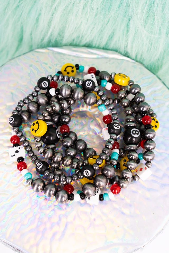 TIPI Fortune Smiles Silver Pearl Bracelet Set - Wholesale Accessory Market