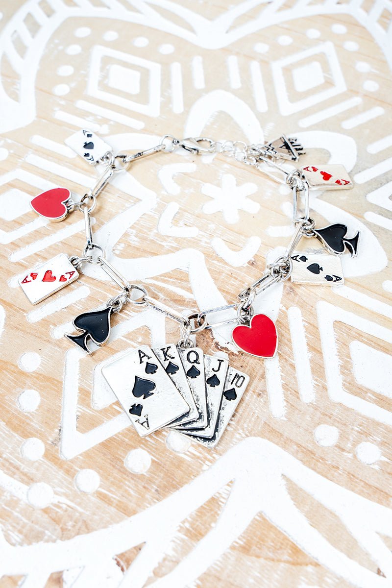TIPI The Winning Hand Silvertone Charm Bracelet - Wholesale Accessory Market
