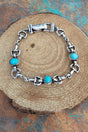 TIPI Turquoise Bit & Balance Silvertone Magnetic Bracelet - Wholesale Accessory Market