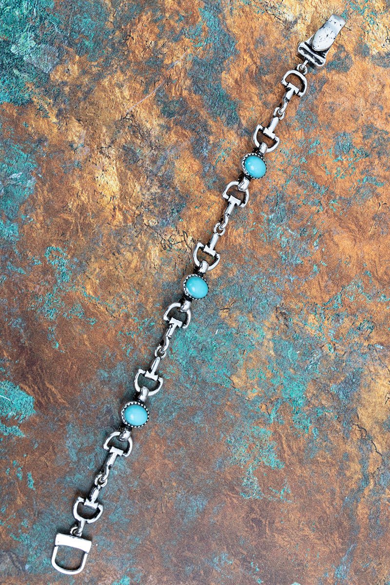 TIPI Turquoise Bit & Balance Silvertone Magnetic Bracelet - Wholesale Accessory Market