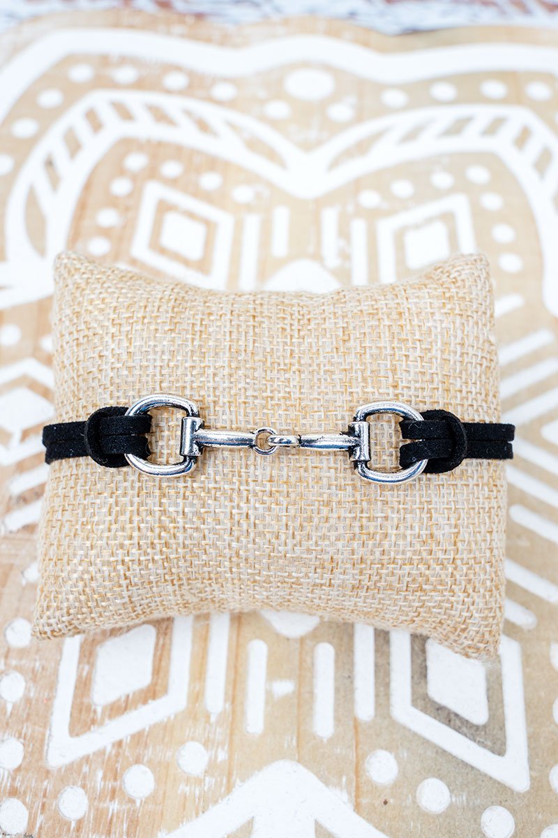 TIPI Silvertone Arena Steel Black Cord Bracelet - Wholesale Accessory Market