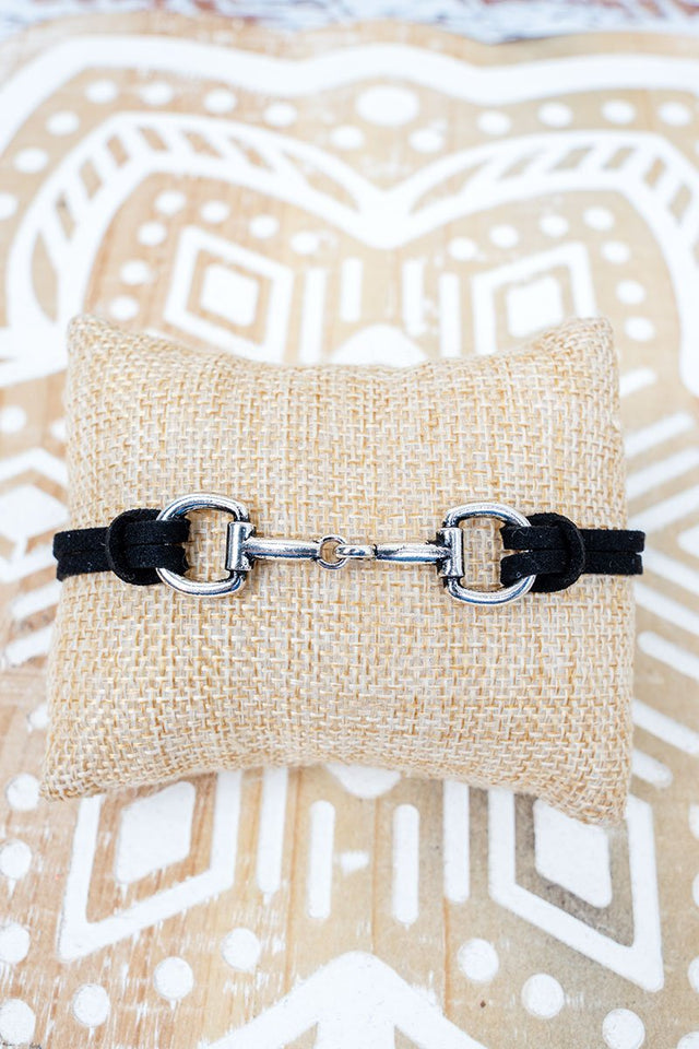 TIPI Silvertone Arena Steel Black Cord Bracelet - Wholesale Accessory Market