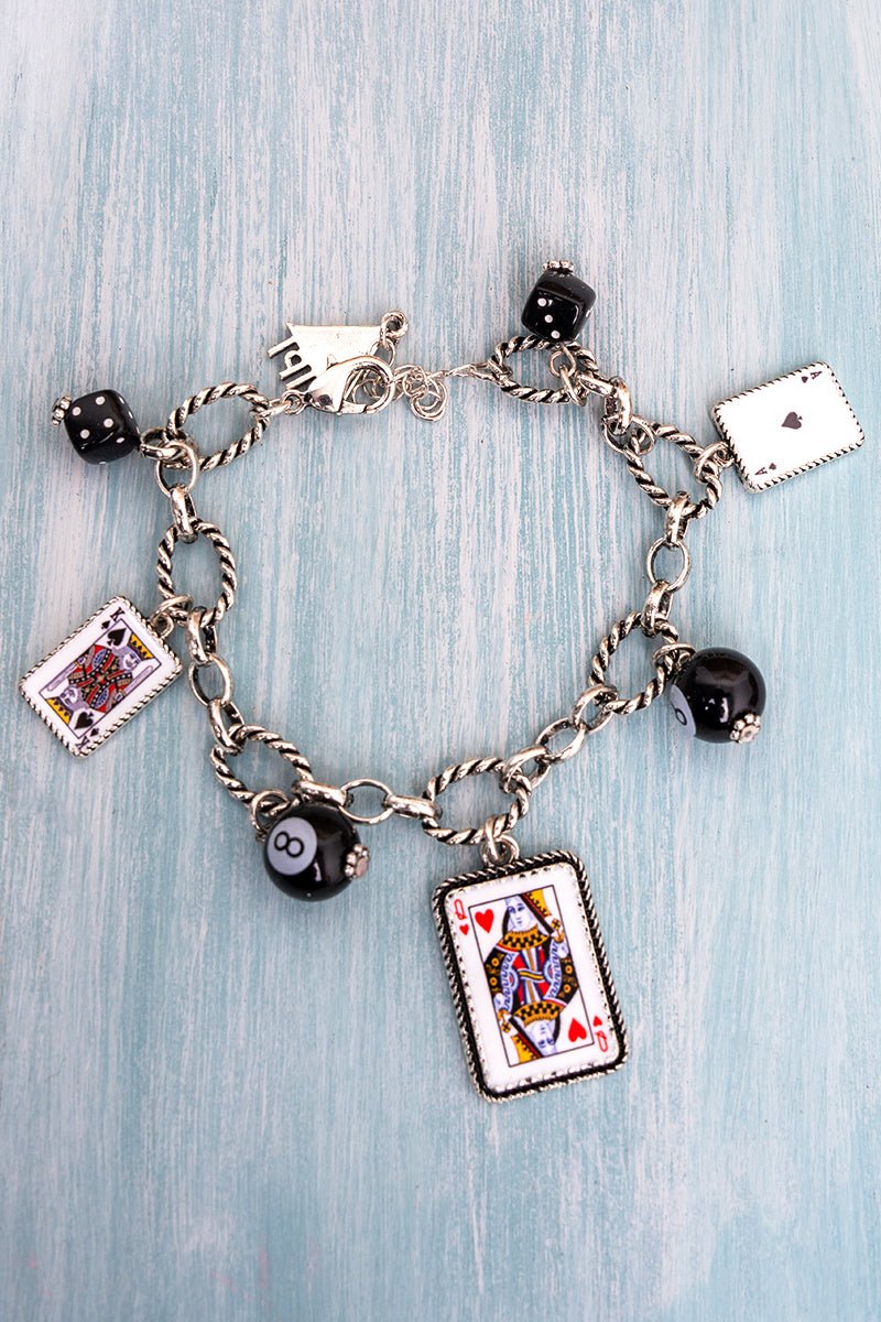 TIPI High Stakes Royalty Silvertone Charm Bracelet - Wholesale Accessory Market