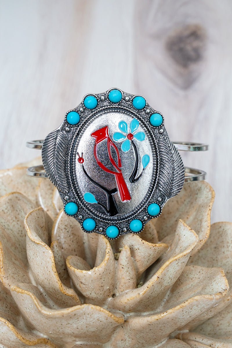 TIPI Bloom & Feathers Silvertone Hinge Bracelet - Wholesale Accessory Market