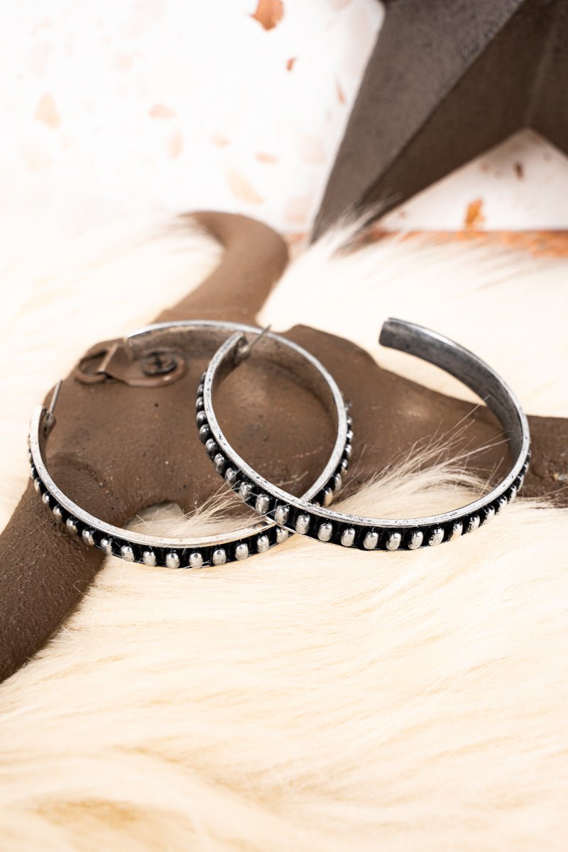 TIPI Cripple Creek Silvertone Hoop Earrings - Wholesale Accessory Market