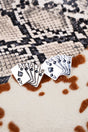 TIPI Royal Flush Spades Silvertone Earrings, .75" - Wholesale Accessory Market