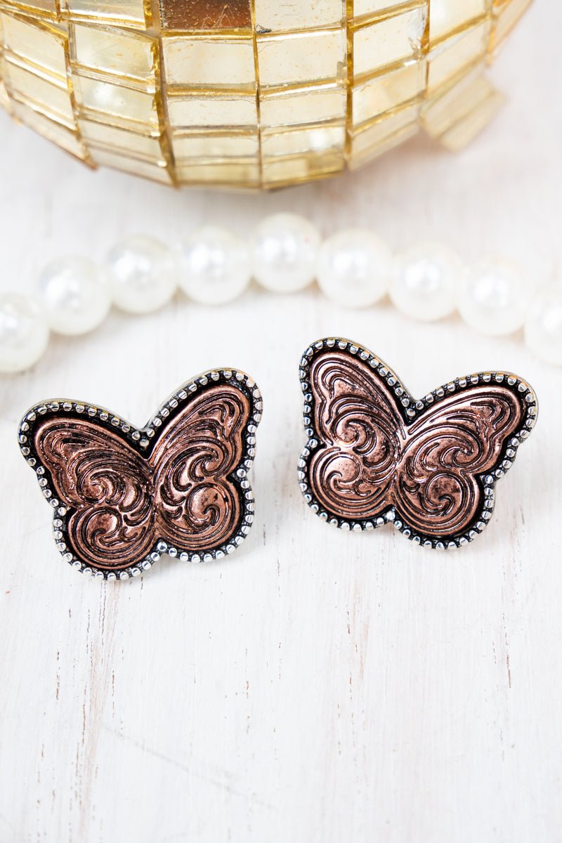 TIPI Butterfly Bliss Coppertone Earrings - Wholesale Accessory Market