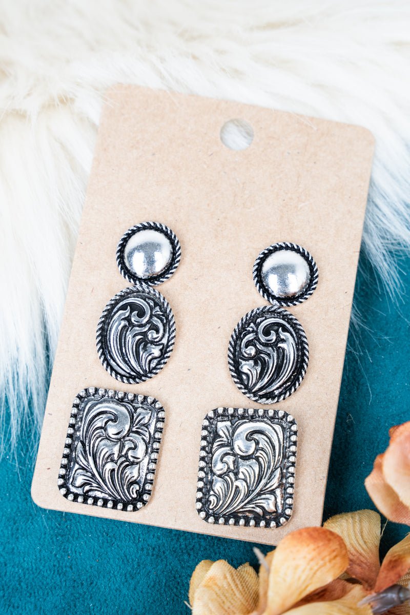 TIPI Phoebe Silvertone Scroll Earrings 3 Pair Set - Wholesale Accessory Market