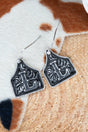 TIPI Cattle Tag 'L' Silvertone Earrings - Wholesale Accessory Market