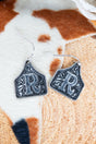 TIPI Cattle Tag 'R' Silvertone Earrings - Wholesale Accessory Market