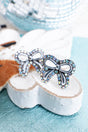 TIPI Iridescent Crystal Coquette Silvertone Earrings - Wholesale Accessory Market