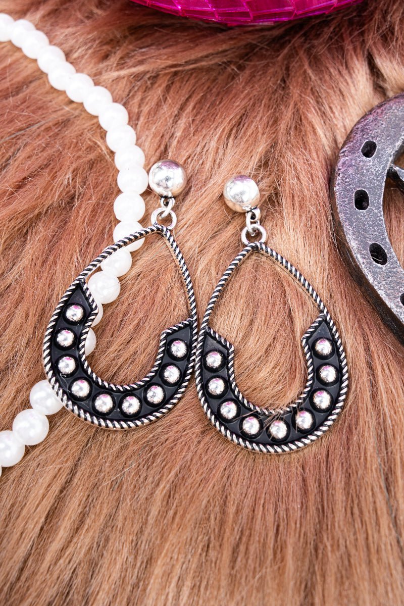 TIPI Canyon Pass Silvertone Studded Teardrop Earrings - Wholesale Accessory Market