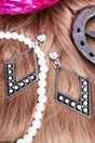 TIPI Canyon Pass Silvertone Studded Kite Earrings - Wholesale Accessory Market