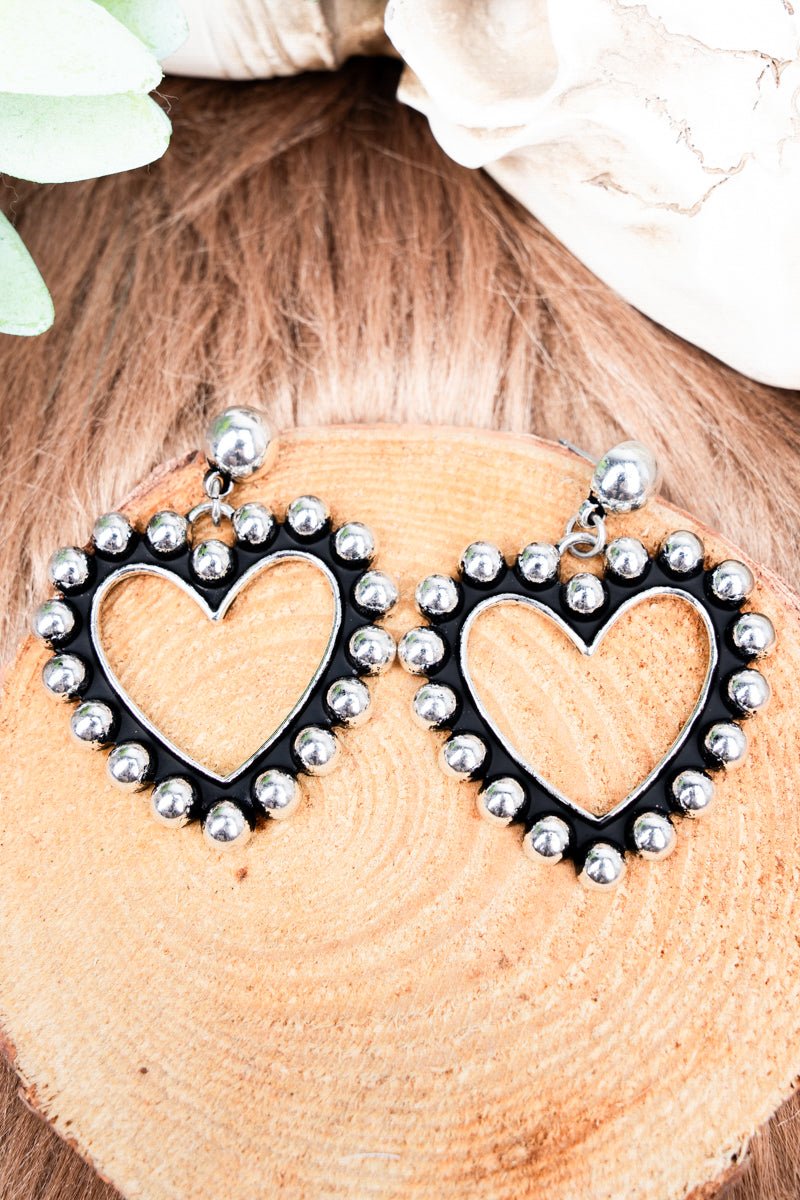 TIPI Larissa Heart Silvertone Studded Earrings - Wholesale Accessory Market