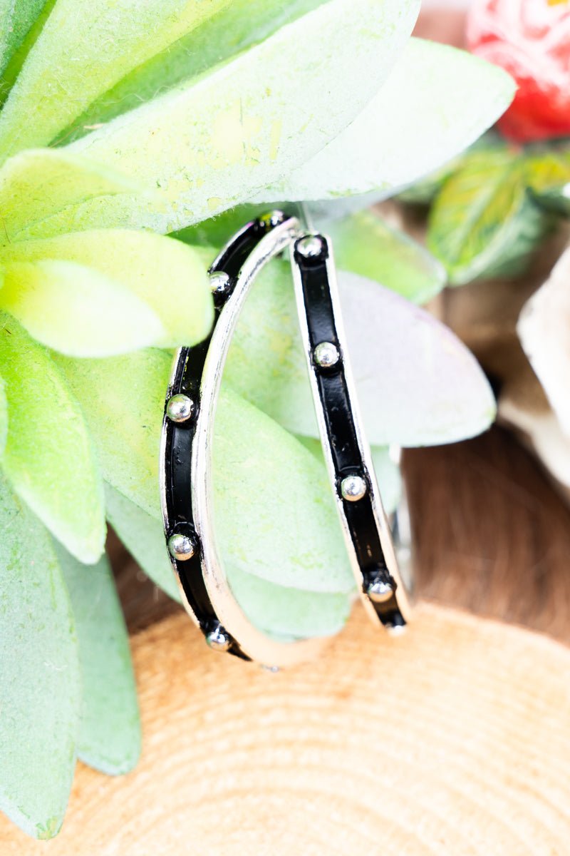 TIPI Addison Silvertone Studded Hoop Earrings - Wholesale Accessory Market
