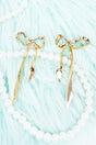 TIPI Long Goldtone Bow Earrings - Wholesale Accessory Market