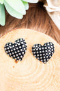 TIPI Shaylee Studded Heart Silvertone Earrings - Wholesale Accessory Market