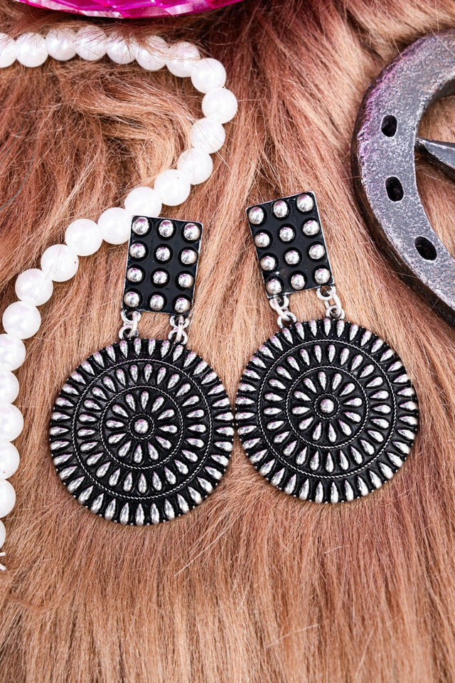 TIPI Aurora Silvertone Concho Earrings - Wholesale Accessory Market