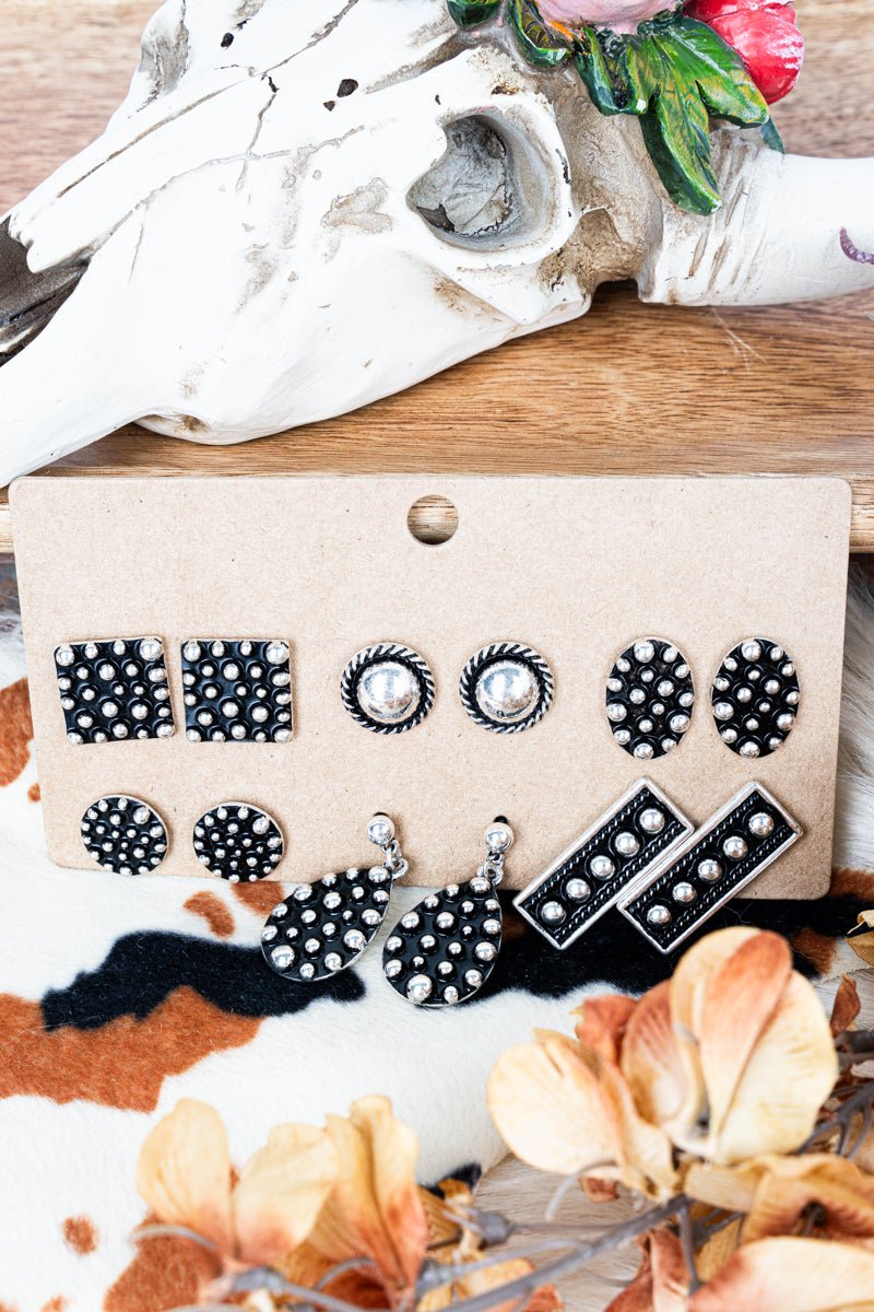 TIPI Winford Silvertone Stud Earrings 6 Pair Set - Wholesale Accessory Market