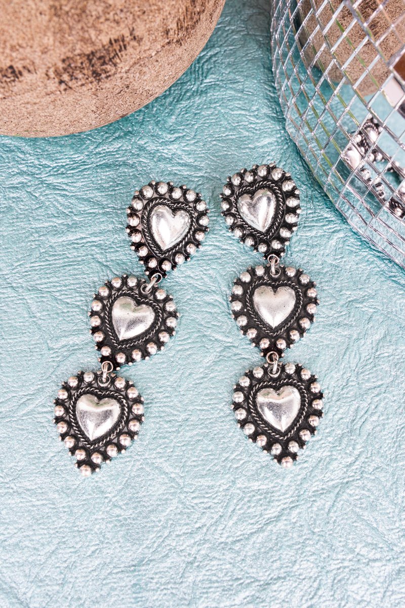 TIPI Follow Your Heart's Desire Silvertone Earrings - Wholesale Accessory Market
