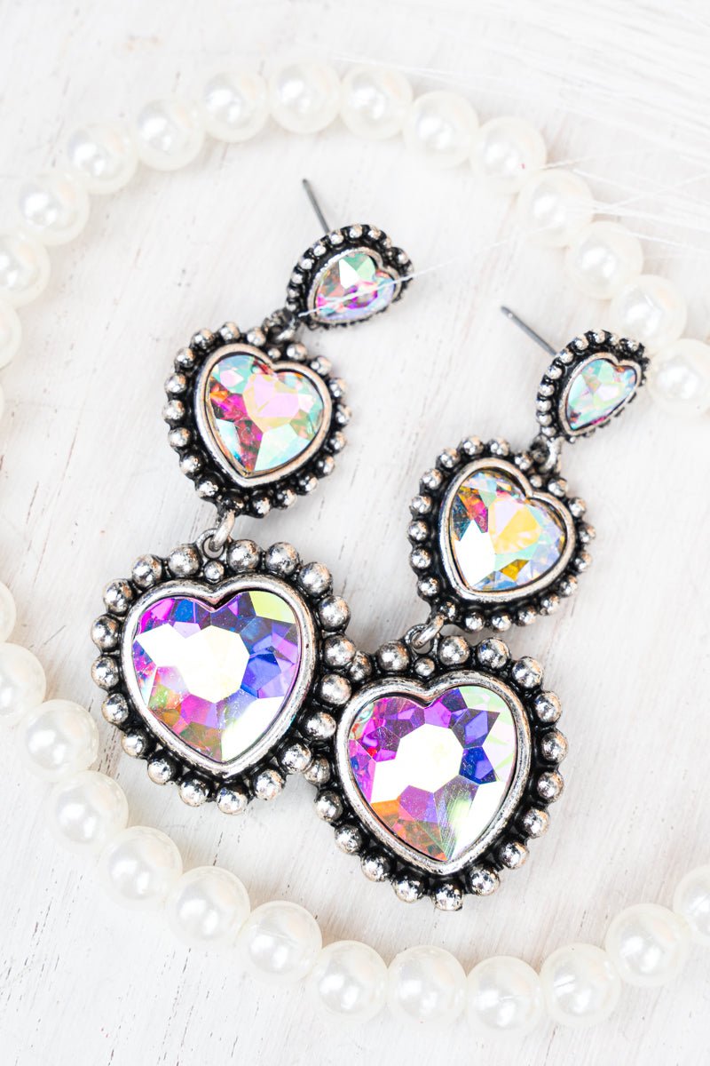 TIPI Radiant Romance Iridescent Crystal Silvertone Earrings - Wholesale Accessory Market