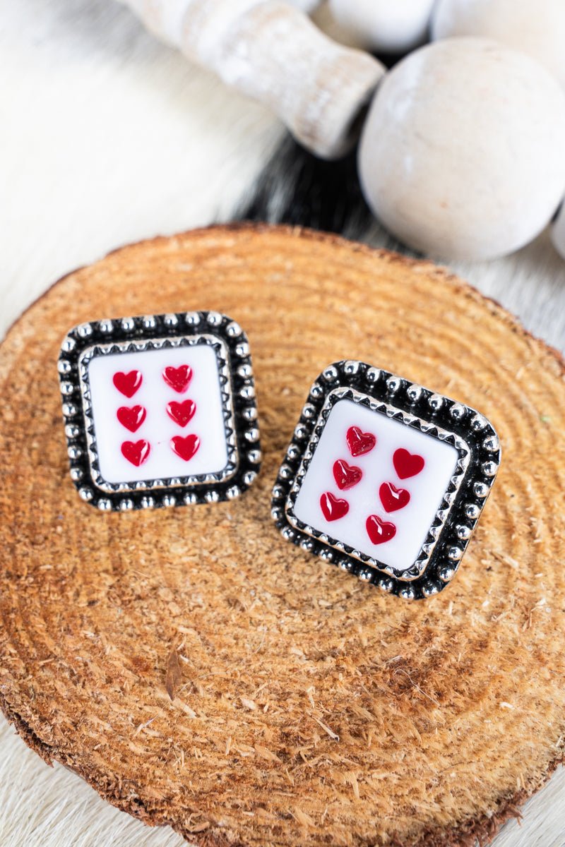 TIPI Fortune's Edge Heart Dice Silvertone Earrings - Wholesale Accessory Market