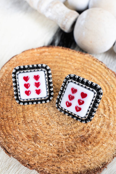 TIPI Fortune's Edge Heart Dice Silvertone Earrings - Wholesale Accessory Market