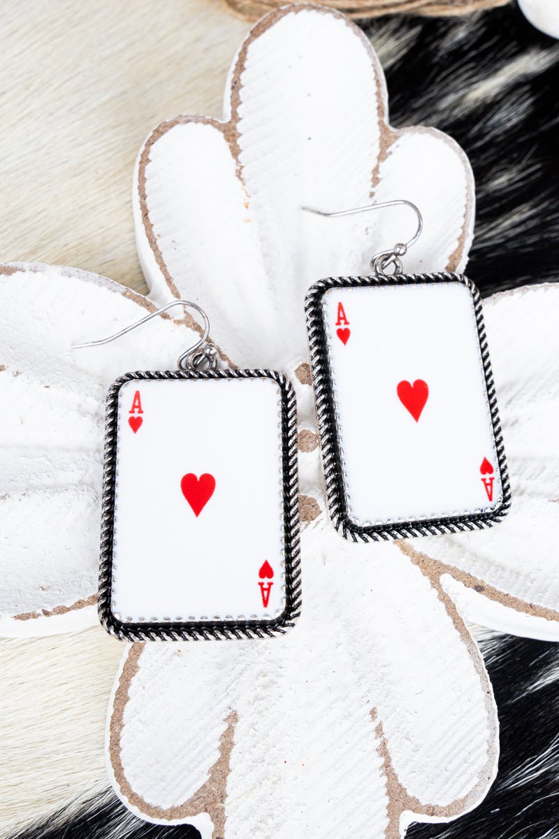 TIPI The Ace Of Hearts Silvertone Earrings - Wholesale Accessory Market