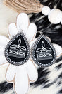 TIPI Black Range Stitched Silvertone Teardrop Earrings - Wholesale Accessory Market