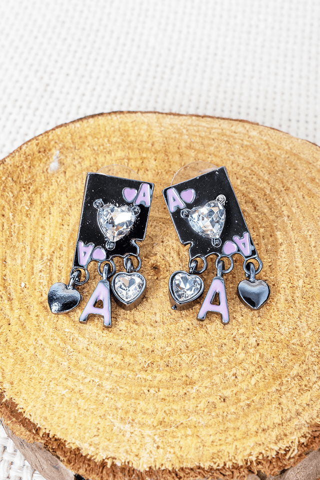 TIPI The Winning Heart Pink Crystal and Silvertone Earrings - Wholesale Accessory Market