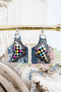 TIPI Prism Check Lightning Bolt Silvertone Earrings - Wholesale Accessory Market